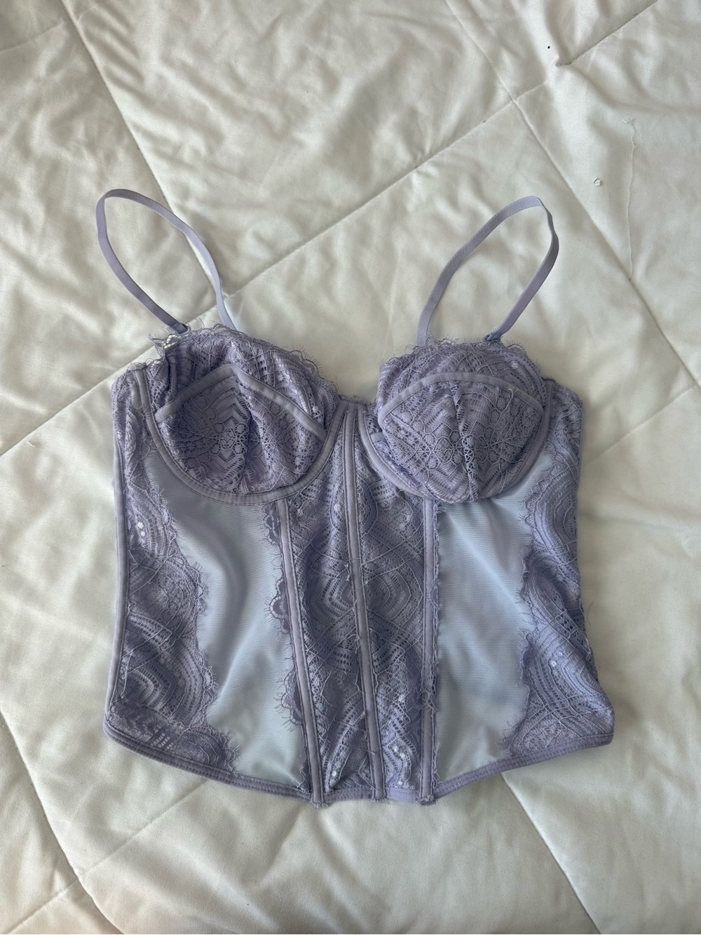 Garage Lavender Lace Corset Cami Top